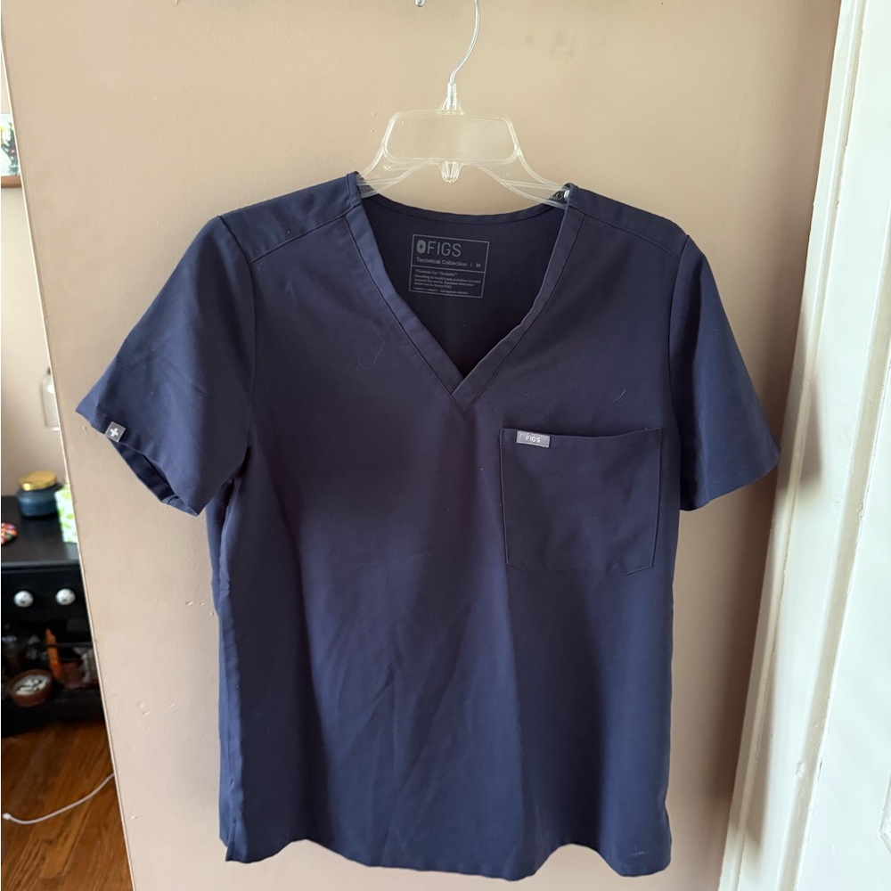 Figs Blue/Grey One Pocket Scrub Top